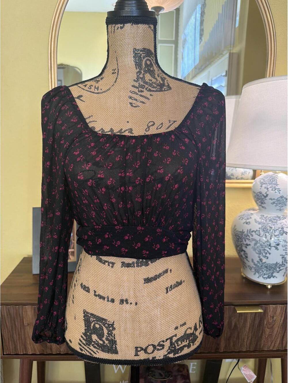 Free People Jersey Crop Top Blouse